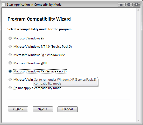 Program Compatibility Wizard Windows 7